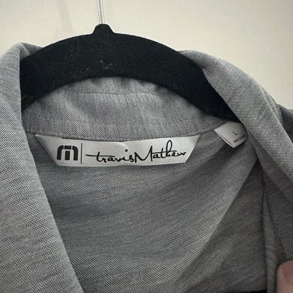 Travis Matthew Long Sleeved Button Up Gray Large - Picture 3 of 3
